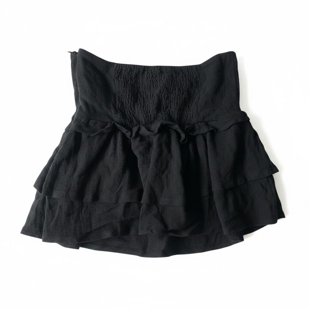 Edikted Black Smocked Ruffle Tube Top NWT Size Medium